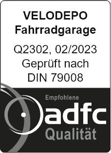 ADFC-Prüfsiegel: VELODEPO Fahrradgaragen diebstahlgeschützt